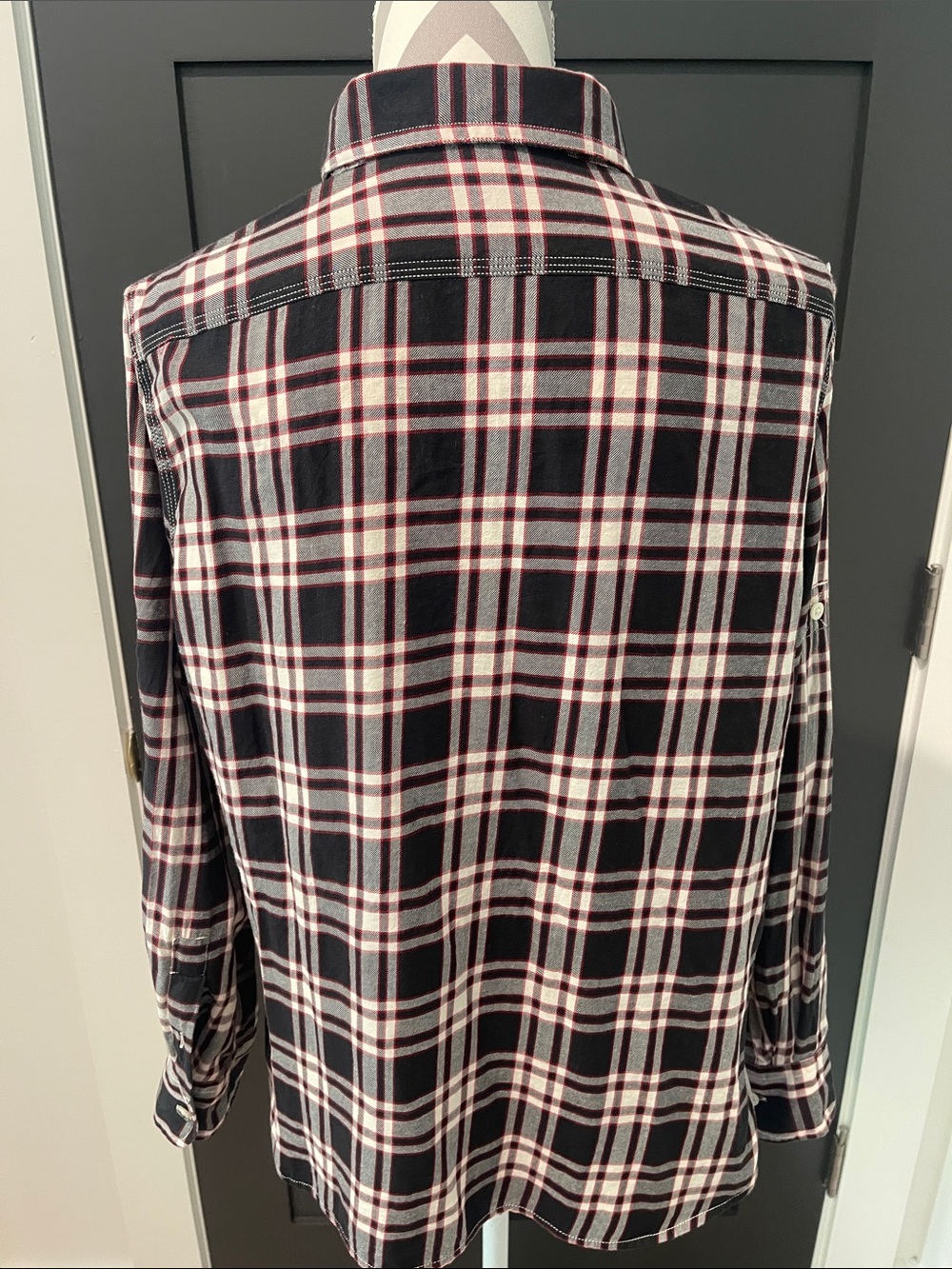 Ralph Lauren Plaid Preppy Cotton Button Down Shirt With Roll Tab Sleeve Size L - Picture 7 of 8